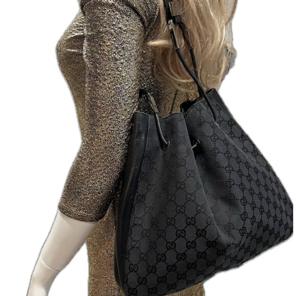 Gucci Vintage Shoulder Bag in GG Web Canvas and Leather (GGXX134) - Picture 11 of 12